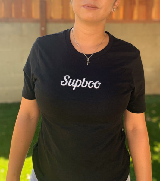 SUPBOO Script Women's T-Shirt - Black