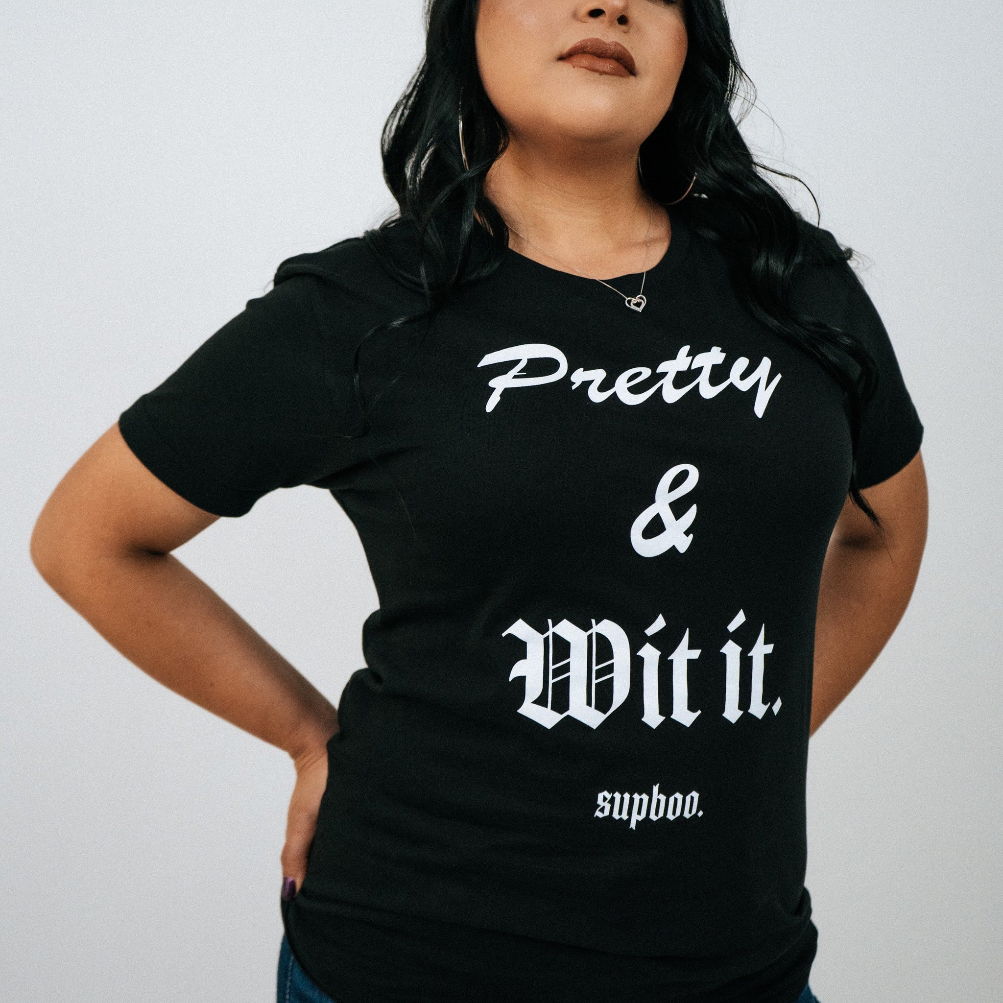 SUPBOO Pretty & Wit it T-Shirt - Black