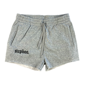 SUPBOO Cutoff Sweat Shorts - Light Grey