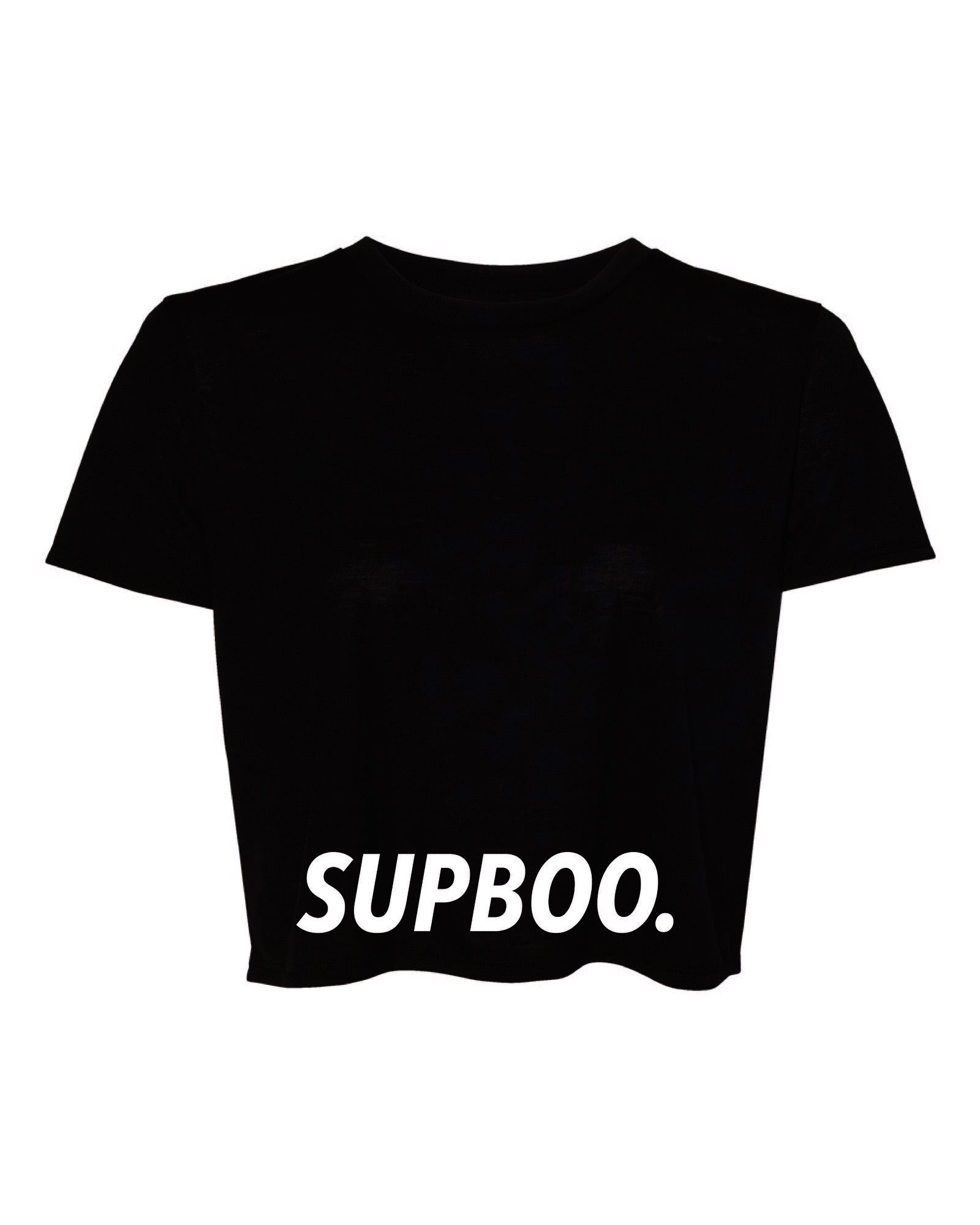 SUPBOO Athletic Crop Top - Black