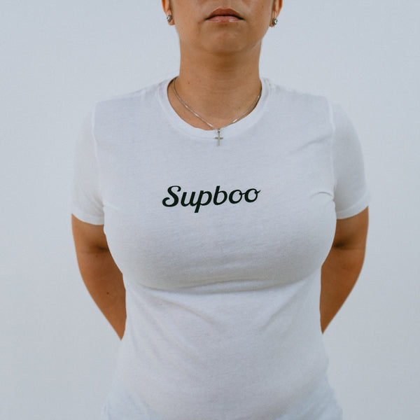 SUPBOO Script Women's T-Shirt - White