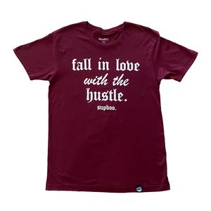 SUPBOO Love The Hustle T-Shirt - Maroon