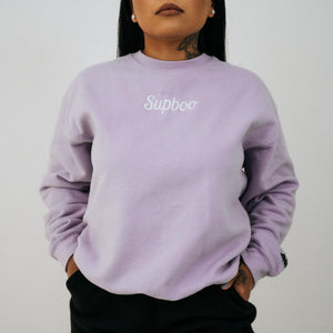 SUPBOO Script Sweatshirt - Lavender