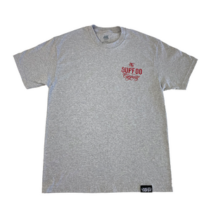 Script Banger T-Shirt - Grey & Burgundy
